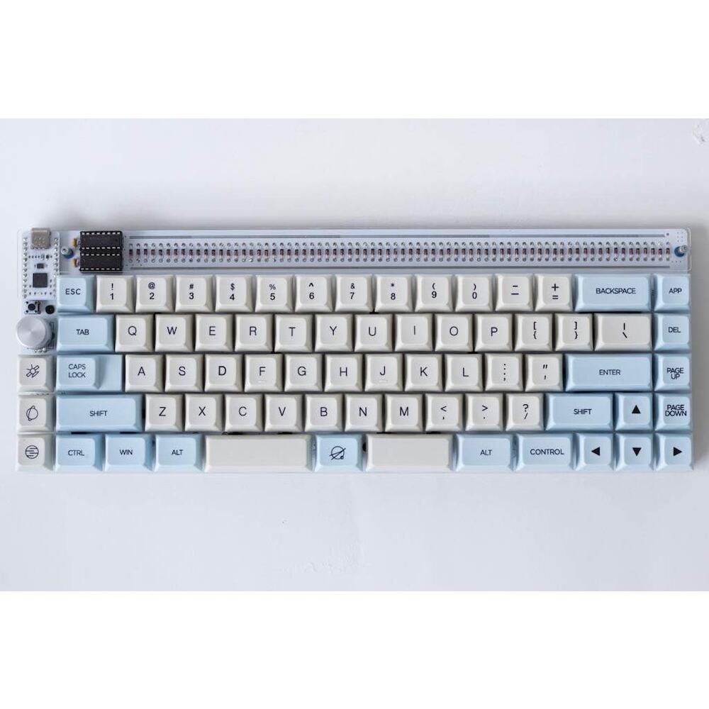USB Nibble 65% 72 Key Programmable QMK Mechanical Keyboard Kit (White)